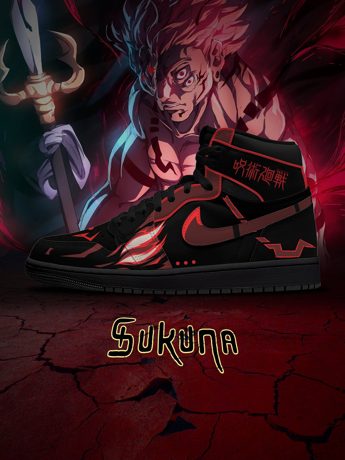 Ryomen Sukuna True Form V.1 High-Top Custom Sneakers