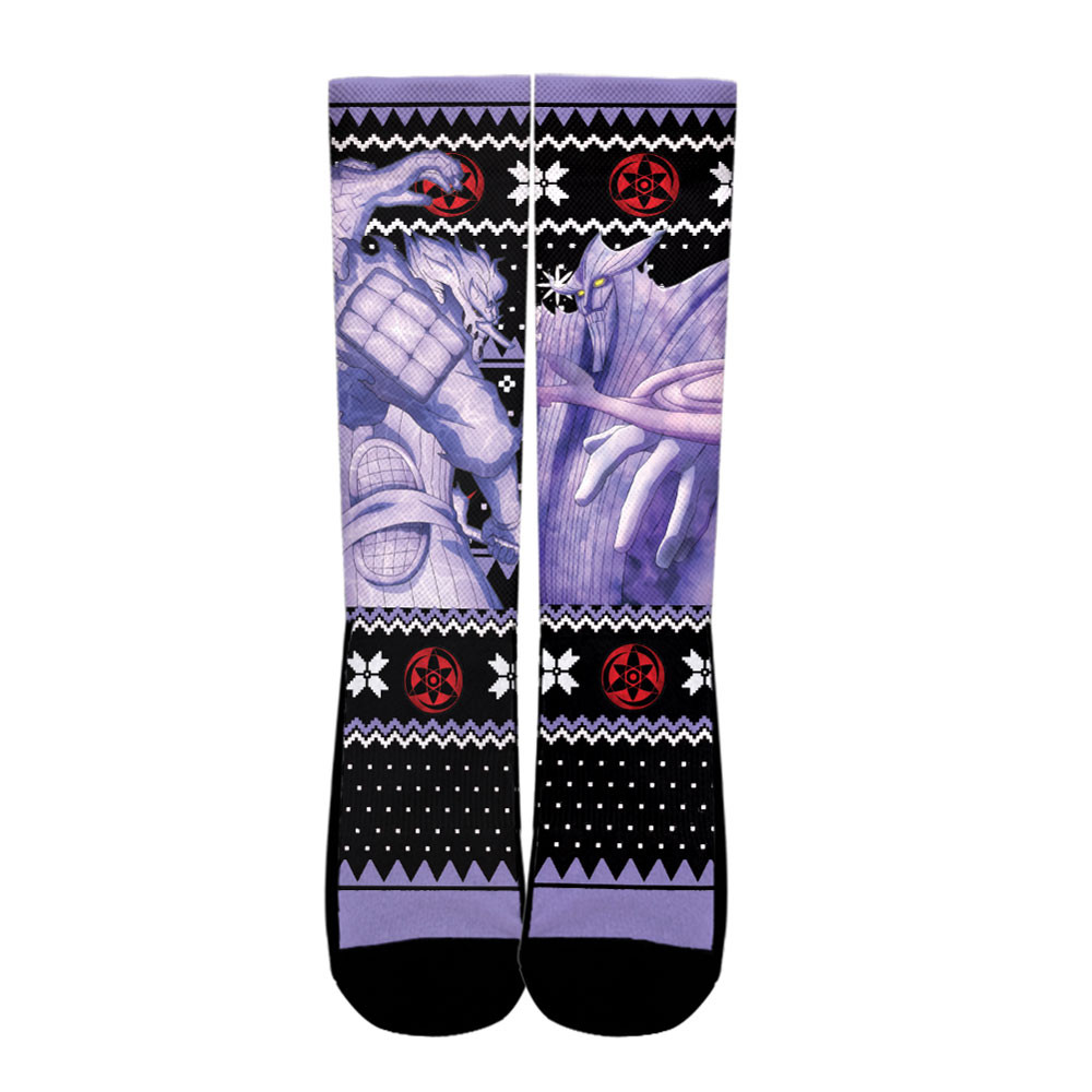 Sasuke Susanoo Socks Custom Ugly Christmas Anime Socks