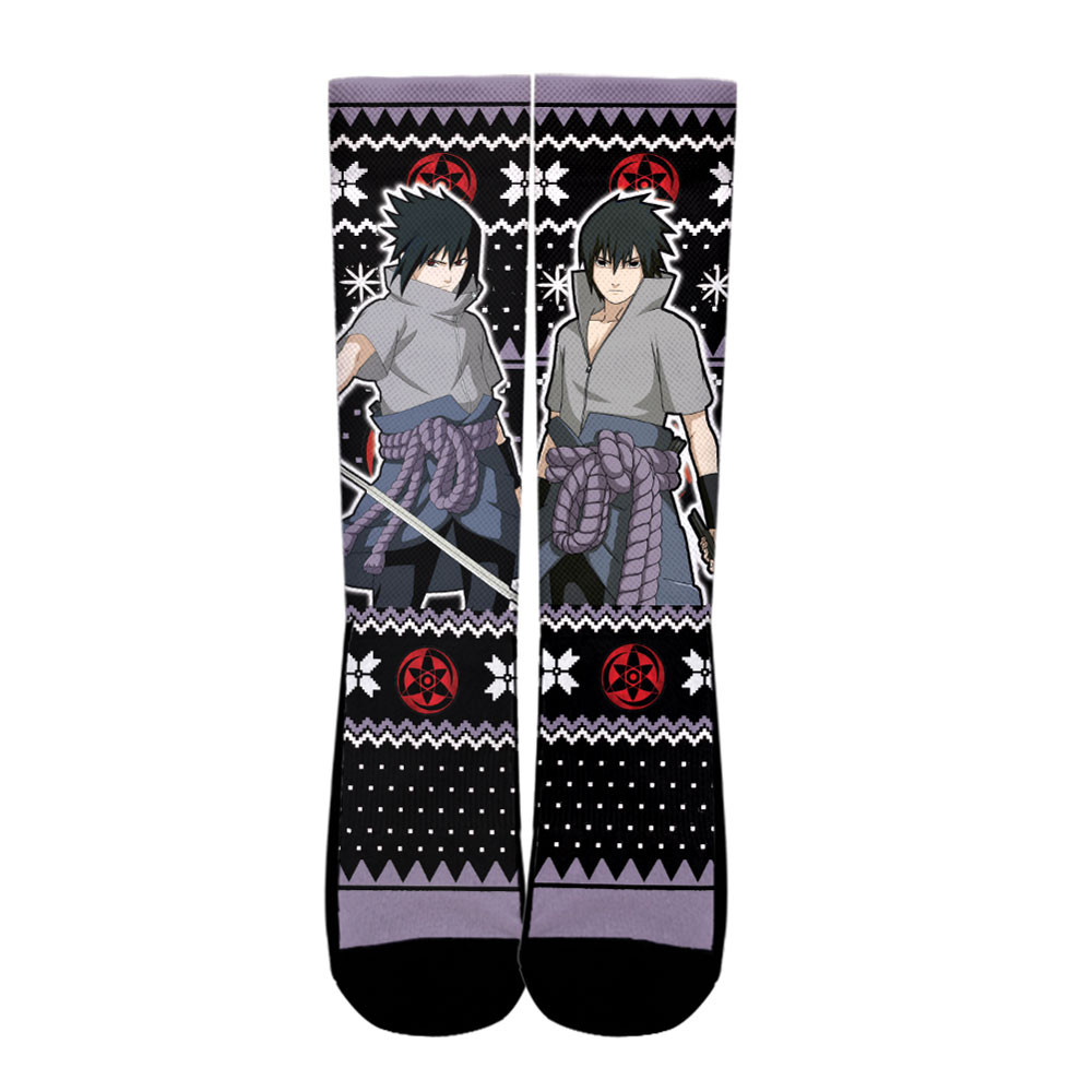 Sasuke Uchiha Socks Custom Ugly Christmas Anime Socks