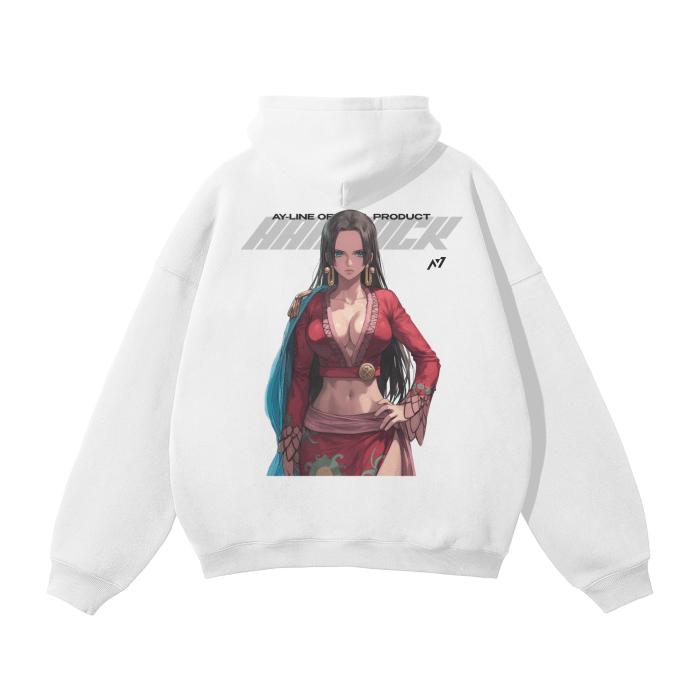 Serpent Empress Y2K Streetwear Hoodie White