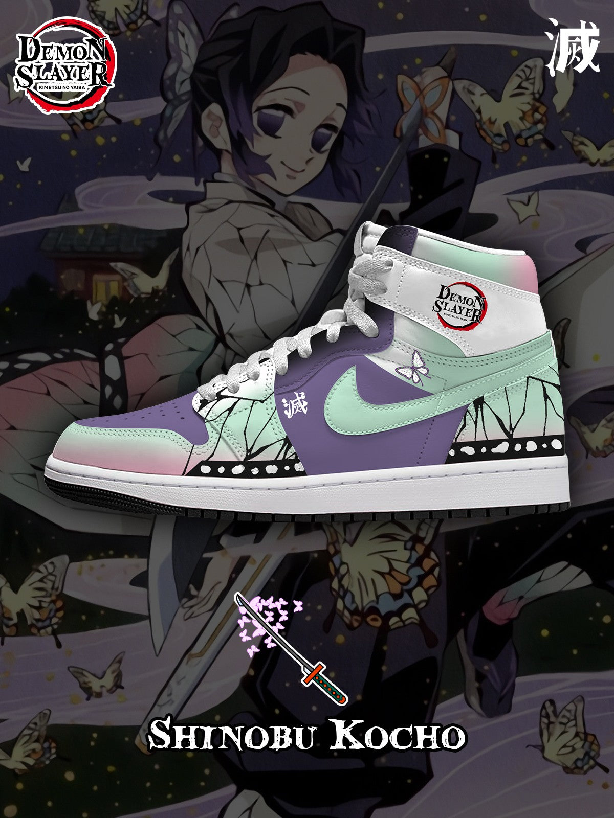 Shinobu Kocho V.1 Custom High-Top Sneakers