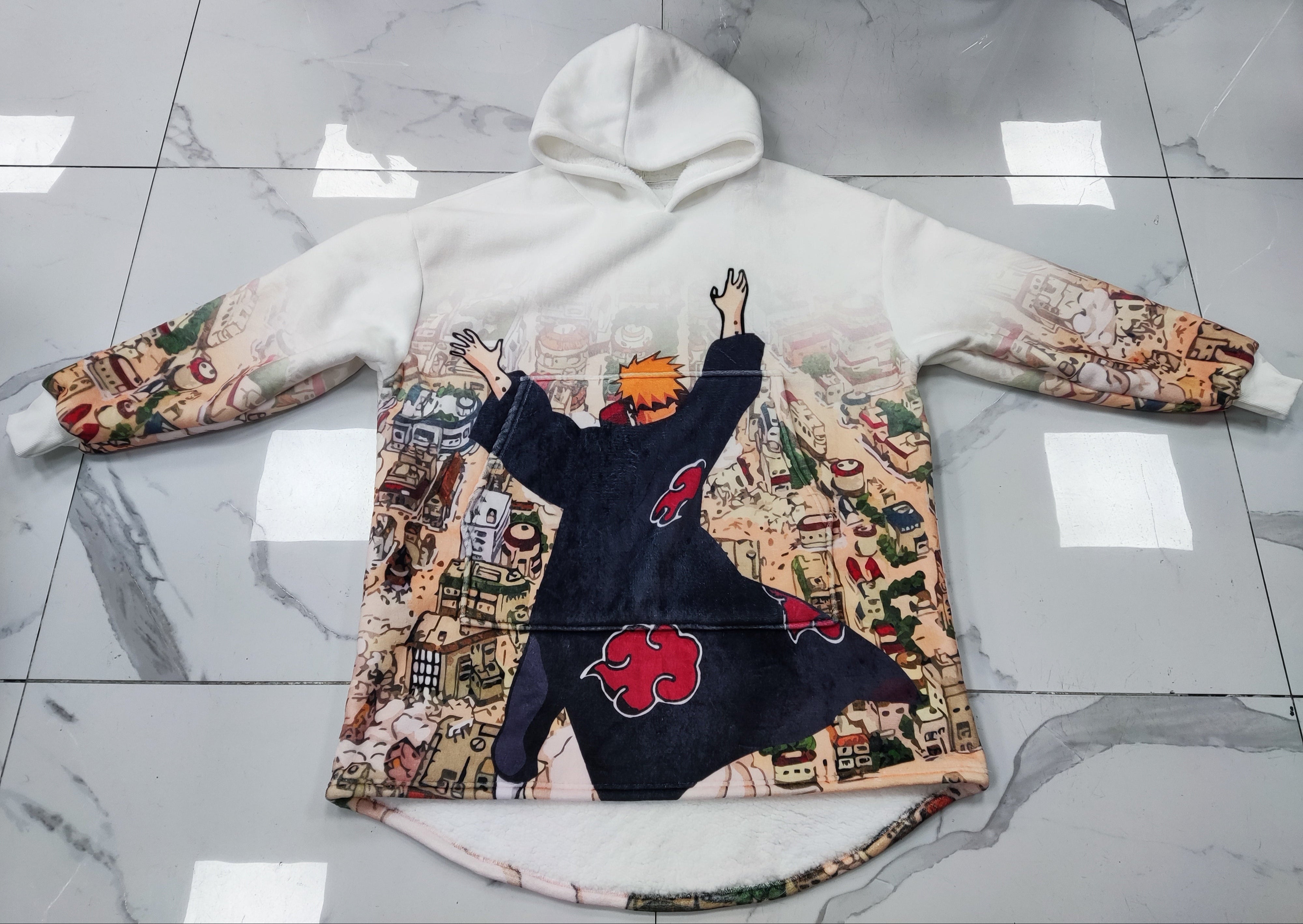 Alternative view of Shinra Tensei Hoodie Blanket