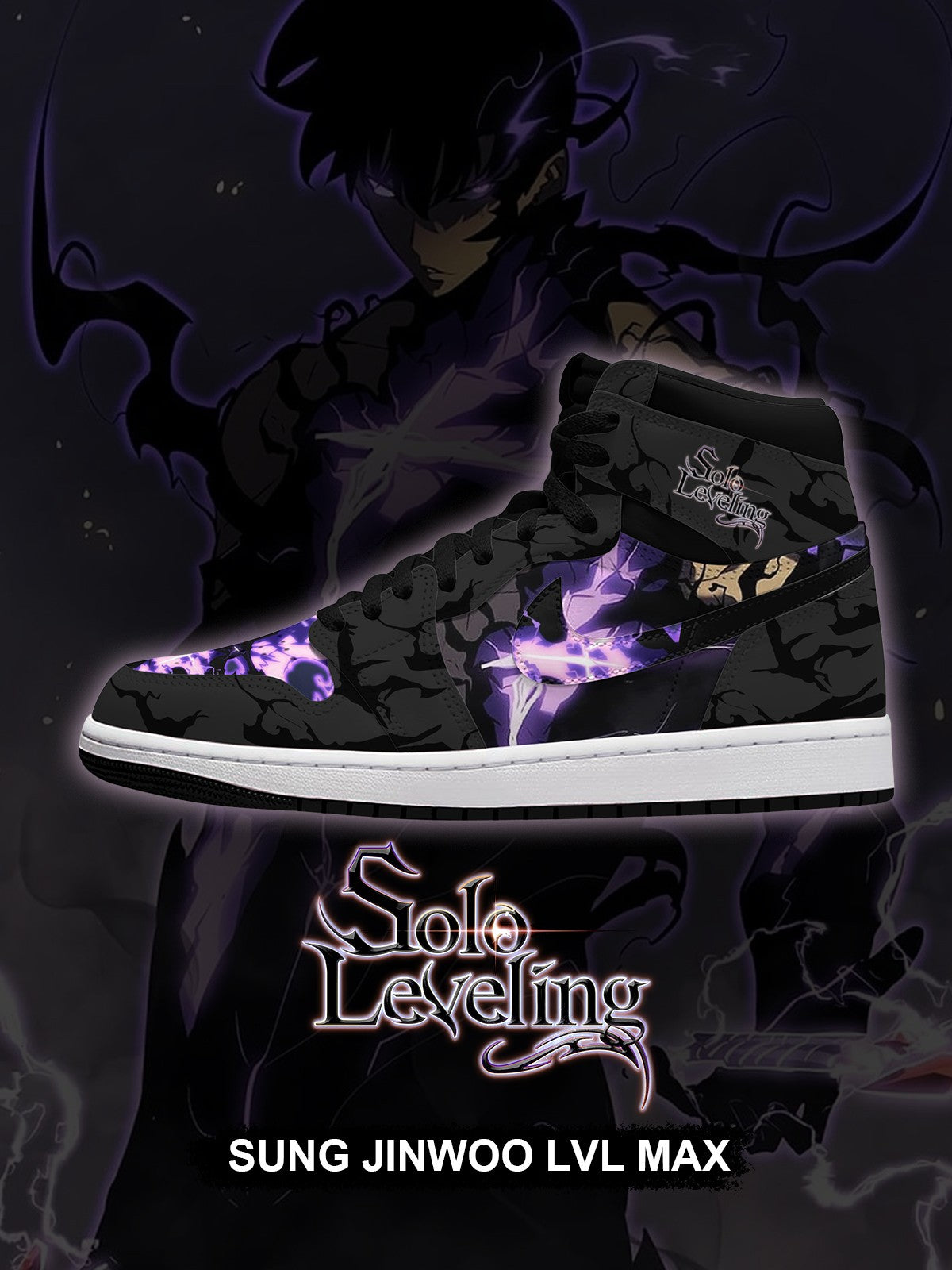 Sung Jinwoo Lvl Max V.1 Custom High-Top Sneakers