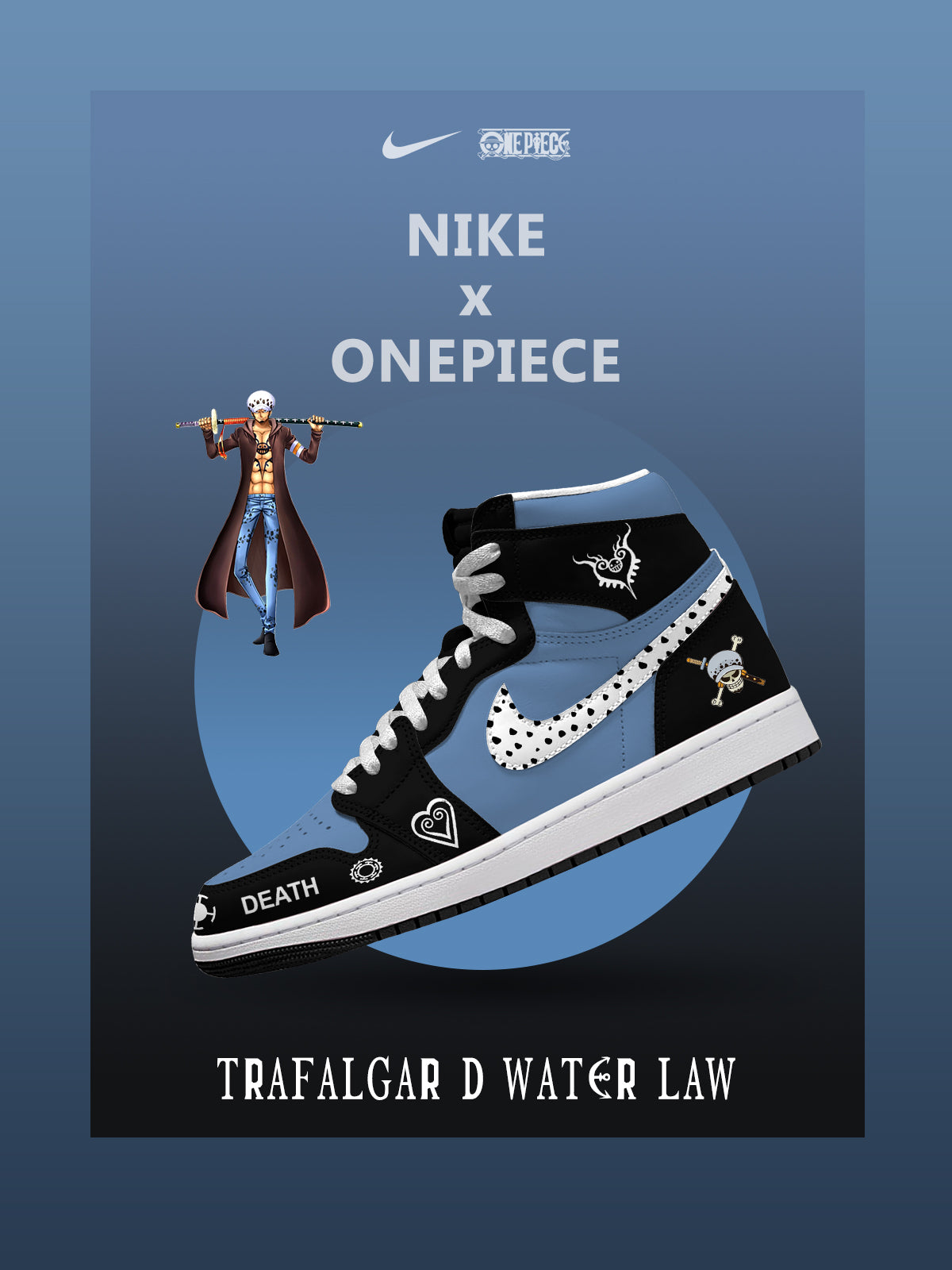 Trafalgar D. Water Law V.1 High-Top Custom Sneakers