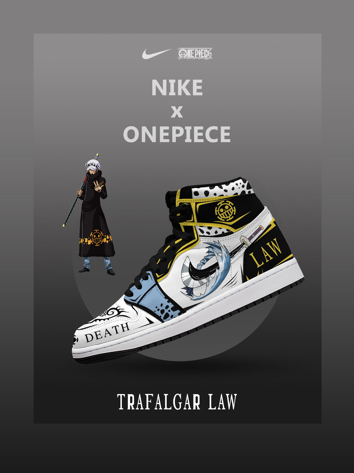 Trafalgar D. Water Law V.4 High-Top Custom Sneakers