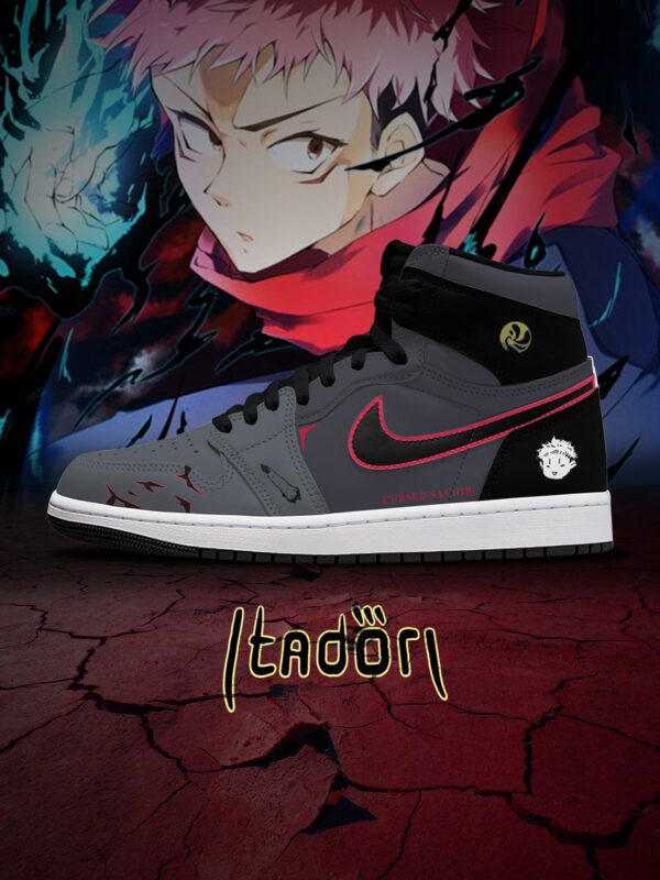 Alternative view of Yuji Itadori V.1 High-Top Custom Sneakers